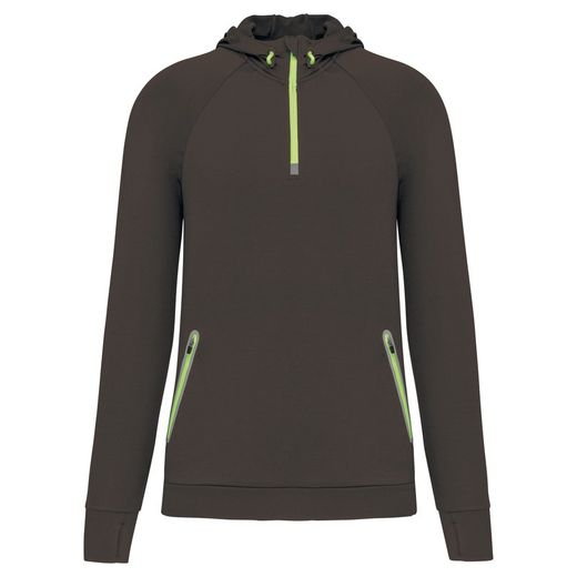 Sudadera deportiva capucha 1/4 cremallera