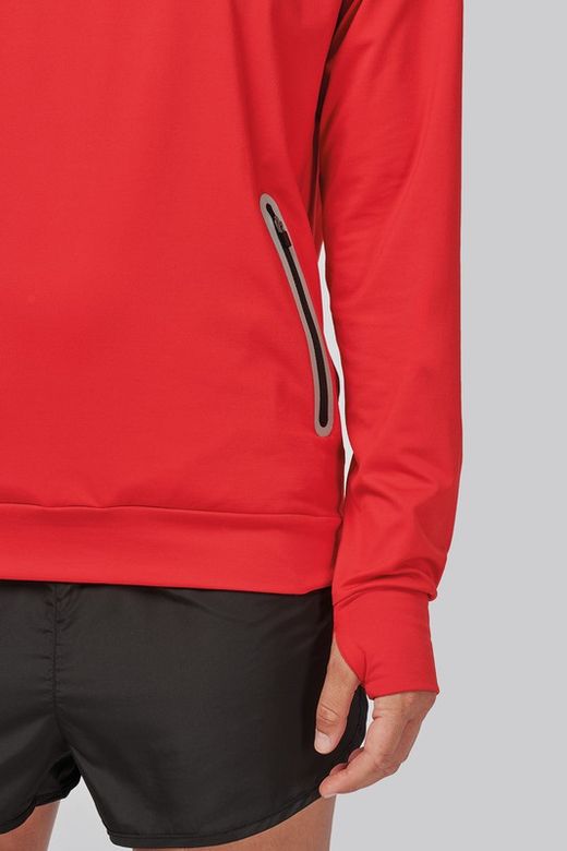 Sudadera deportiva capucha 1/4 cremallera