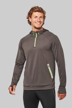 Sudadera deportiva capucha 1/4 cremallera