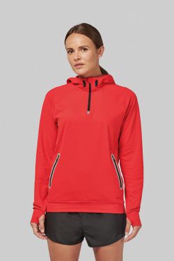 Sudadera deportiva capucha 1/4 cremallera