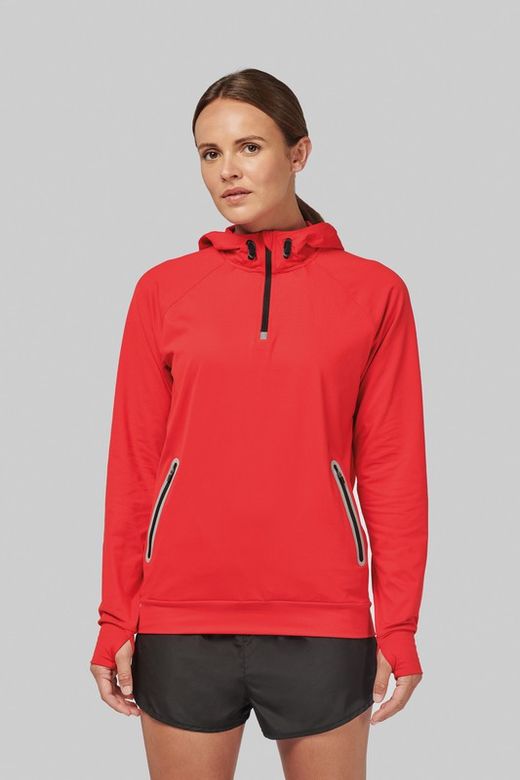Sudadera deportiva capucha 1/4 cremallera