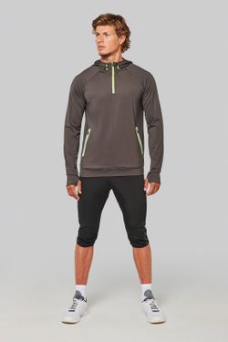 Sudadera deportiva capucha 1/4 cremallera
