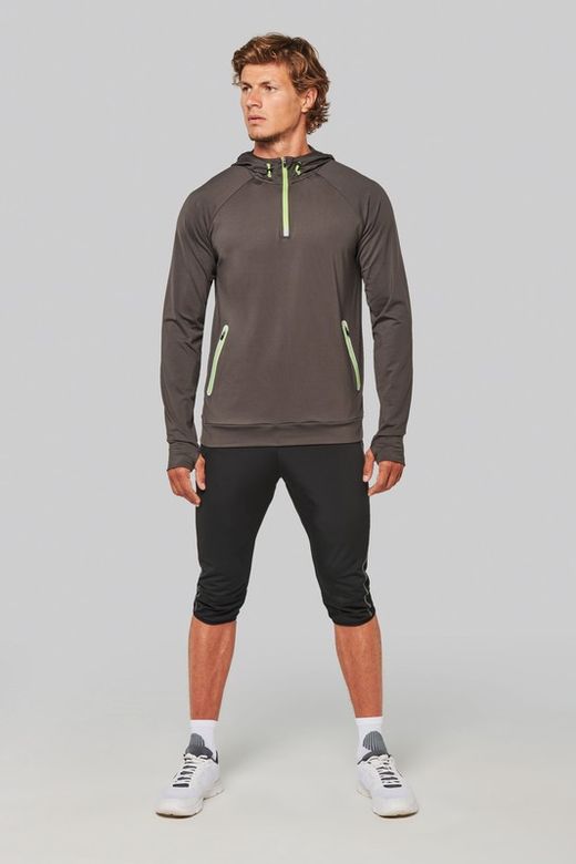 Sudadera deportiva capucha 1/4 cremallera