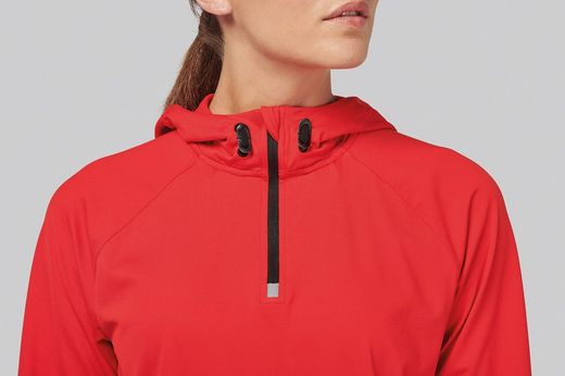 Sudadera deportiva capucha 1/4 cremallera