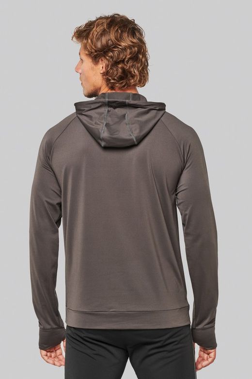 Sudadera deportiva capucha 1/4 cremallera