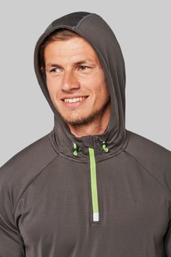 Sudadera deportiva capucha 1/4 cremallera