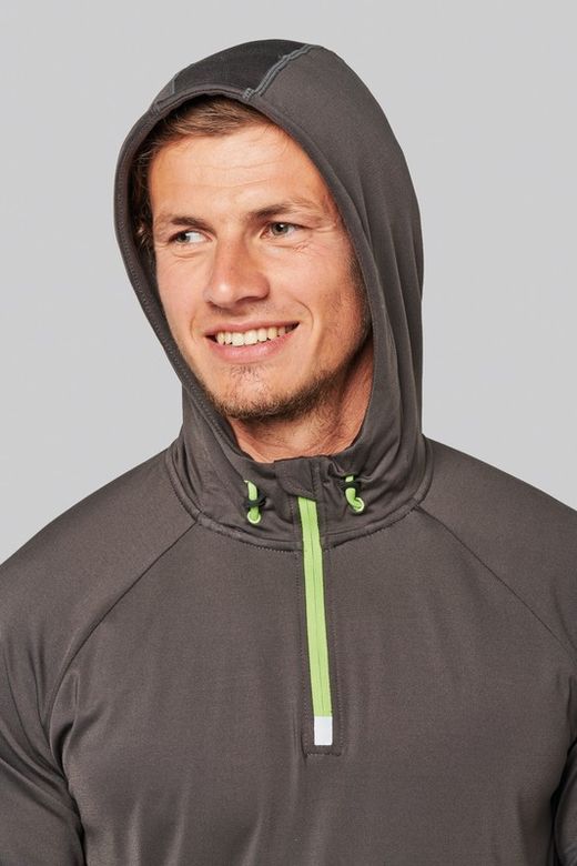 Sudadera deportiva capucha 1/4 cremallera