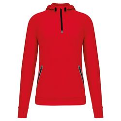 Sudadera deportiva capucha 1/4 cremallera