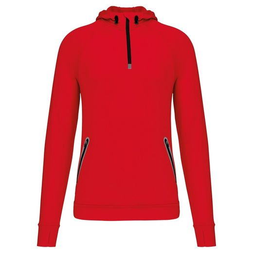 Sudadera deportiva capucha 1/4 cremallera