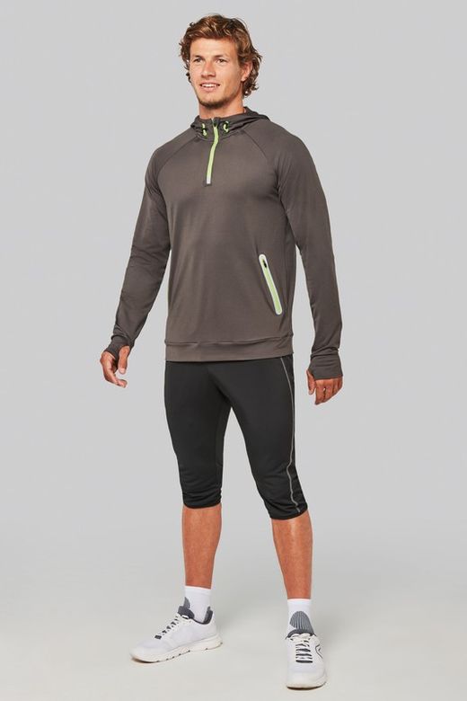 Sudadera deportiva capucha 1/4 cremallera