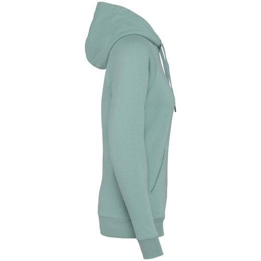 Eco-friendly ladies' raglan hooded sweatshirt