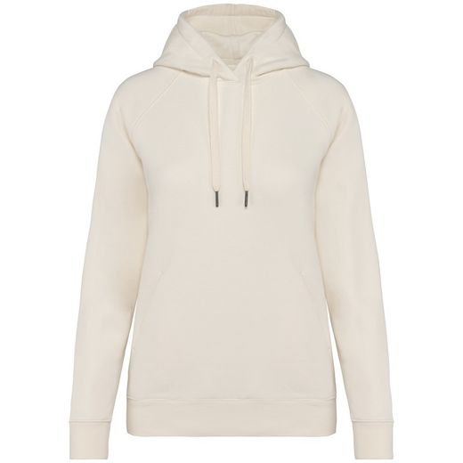 Eco-friendly ladies' raglan hooded sweatshirt