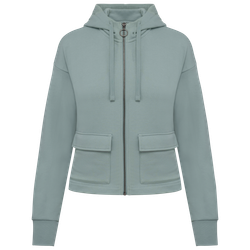 Umweltfreundliches Damen-Kapuzensweatshirt aus French Terry mit Reißverschluss