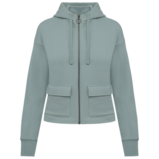 Umweltfreundliches Damen-Kapuzensweatshirt aus French Terry mit Reißverschluss