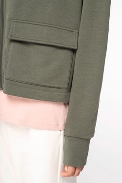 Umweltfreundliches Damen-Kapuzensweatshirt aus French Terry mit Reißverschluss