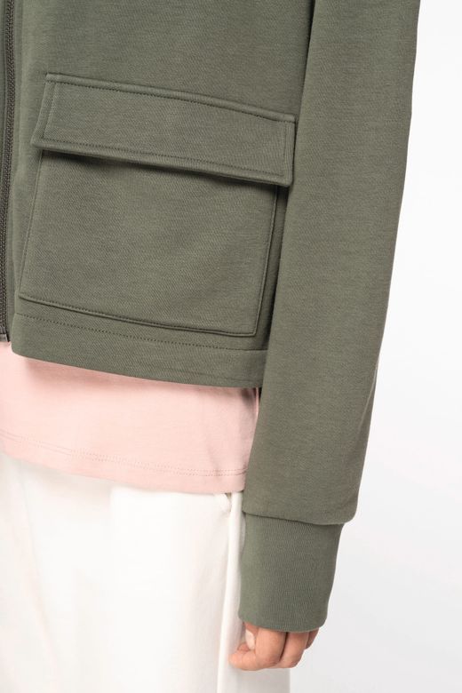 Umweltfreundliches Damen-Kapuzensweatshirt aus French Terry mit Reißverschluss