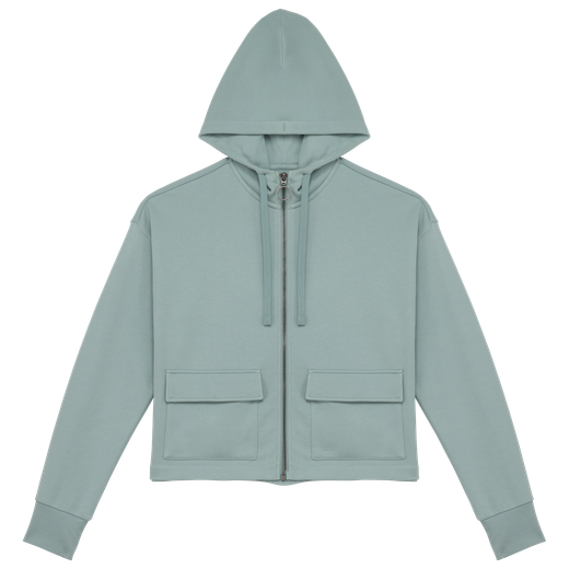 Umweltfreundliches Damen-Kapuzensweatshirt aus French Terry mit Reißverschluss