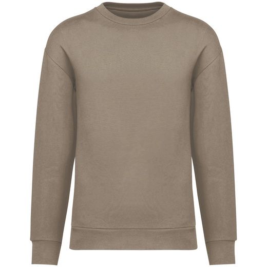 Umweltfreundliches Unisex Sweatshirt mit Rundhalsausschnitt und hängenden Schultern aus gebürstetem Molton