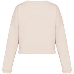Sudadera ecorresponsable de cuello redondo oversize crop mujer