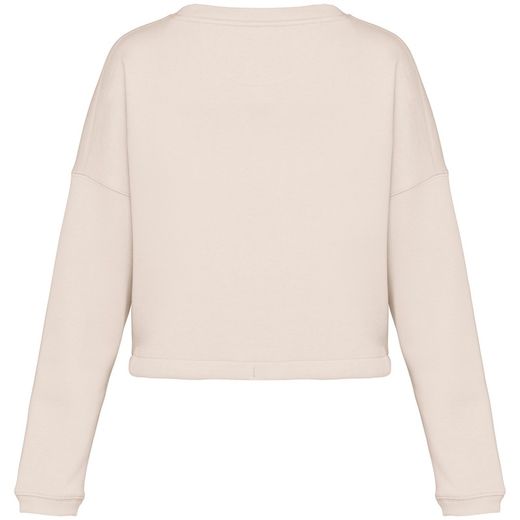 Sweat-shirt écoresponsable à col rond oversize crop femme
