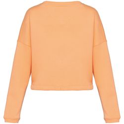 Umweltfreundliches cropped Oversize Damen Sweatshirt mit Rundhalsausschnitt