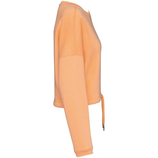Umweltfreundliches cropped Oversize Damen Sweatshirt mit Rundhalsausschnitt