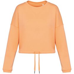 Umweltfreundliches cropped Oversize Damen Sweatshirt mit Rundhalsausschnitt