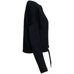 Umweltfreundliches cropped Oversize Damen Sweatshirt mit Rundhalsausschnitt