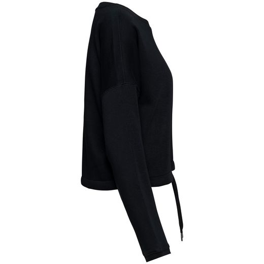 Umweltfreundliches cropped Oversize Damen Sweatshirt mit Rundhalsausschnitt