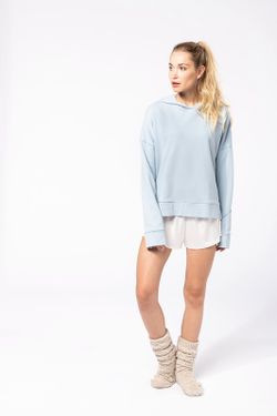 Bio-Damen-Sweatshirt Lounge mit Kapuze