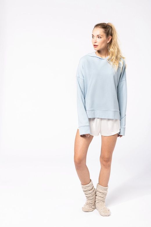 Bio-Damen-Sweatshirt Lounge mit Kapuze