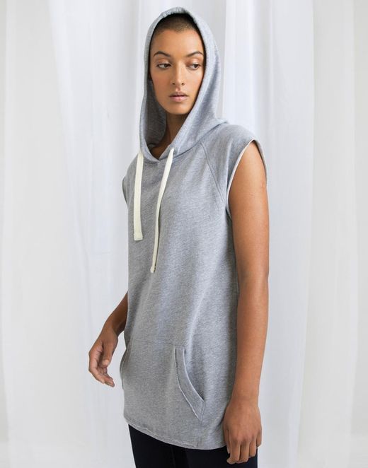 Felpa senza maniche oversize con cappuccio da donna