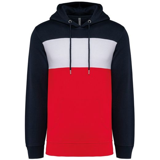 Dreifarbiges Kapuzensweatshirt, Unisex