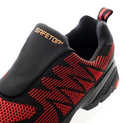 TOKIO, zapato rojo S1P sin cordones elástico Flytex