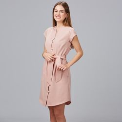 Vestido Boton Forrado Vivaz X.Linen