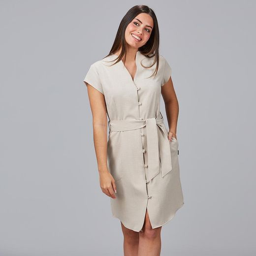 Vestido Boton Forrado Vivaz X.Linen