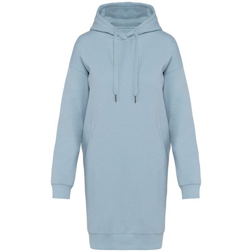 Eco-friendly ladies' hooded sweatshirt dress