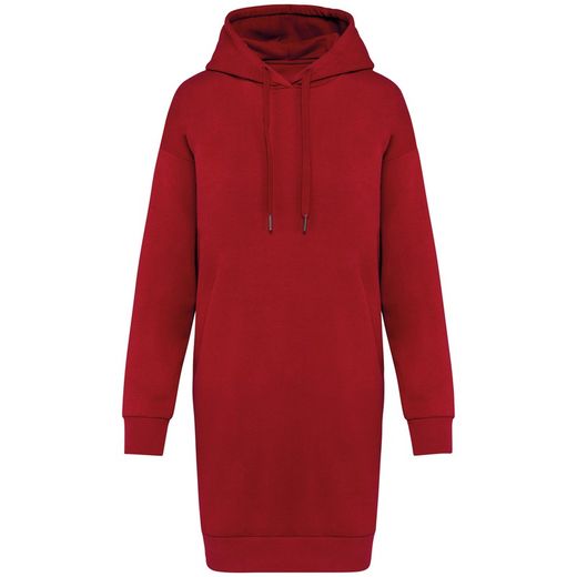 Eco-friendly ladies' hooded sweatshirt dress