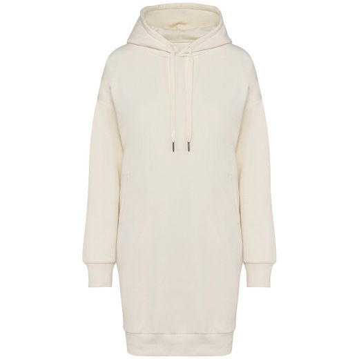 Eco-friendly ladies' hooded sweatshirt dress