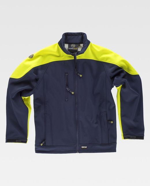 Workshell  alta visibilidad Marino / Amarillo