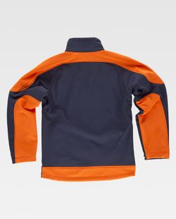Workshell kombiniert mit gut sichtbarer Navy Orange AV