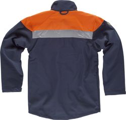 Workshell combinado con canesú alta visibilidad Marino / Naranja