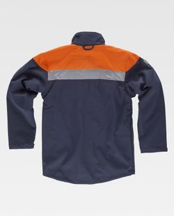 Workshell combinado con canesú alta visibilidad Marino / Naranja