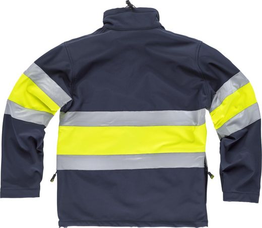Workshell con cintas reflectantes Marino / Amarillo
