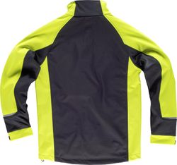 Workshell kombiniert mit reflektierenden Details, zweifarbiger schwarz-gelber AV