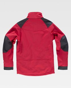 Workshell kombiniert mit reflektierenden Details, einer Brusttasche, einem Ärmel und zwei Seiten. Rot AV Grau