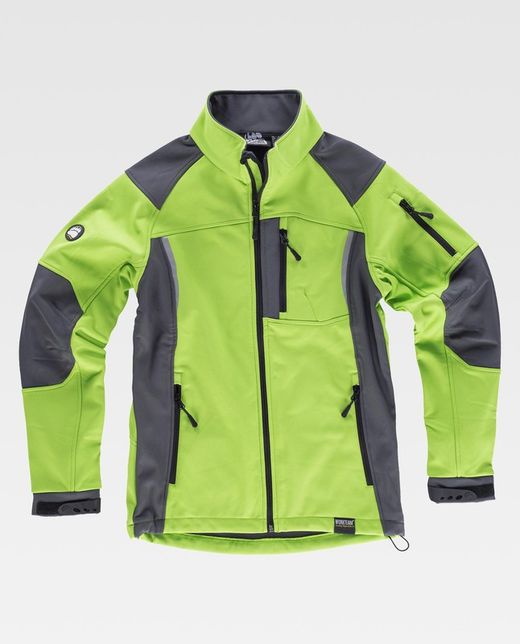 Workshell combinado con detalles reflectantes Verde Lima Gris