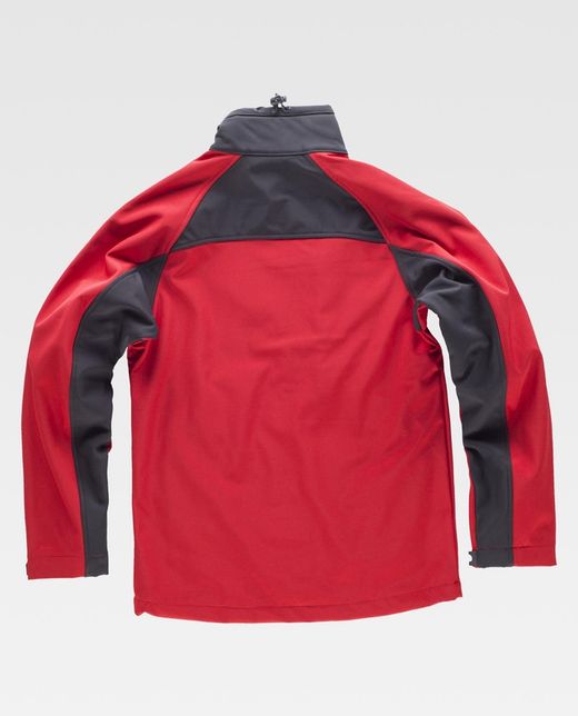 Guscio da lavoro combinato nero rosso