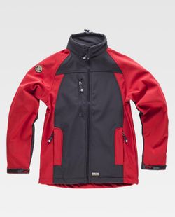 Guscio da lavoro combinato nero rosso