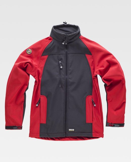 Guscio da lavoro combinato nero rosso